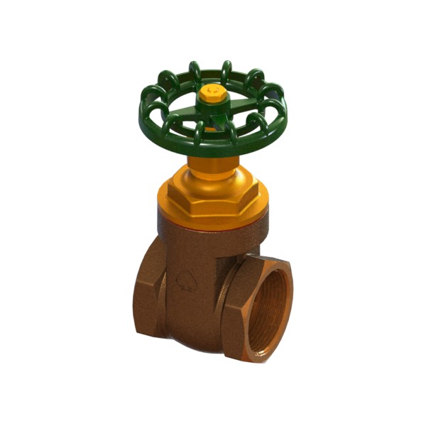 Bronze full-bore gate valve PN25 with handwheel FEMALE-FEMALE