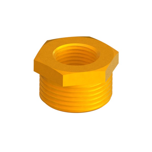 Threaded brass reducer EN ISO 228-1 MALE-FEMALE