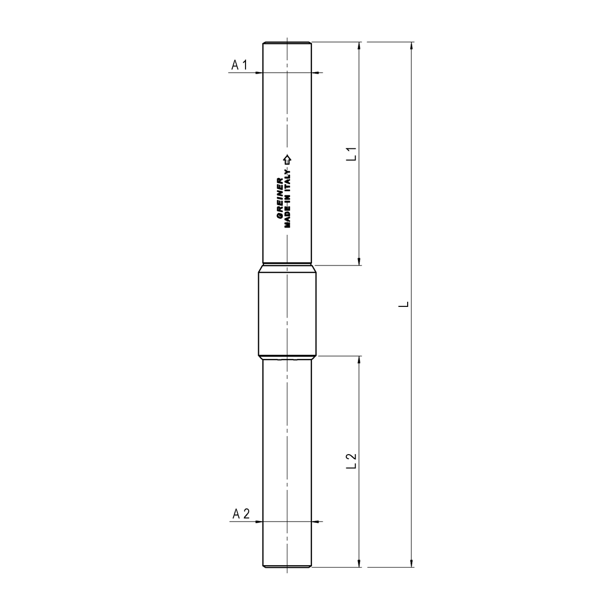 Straight steel joint with red overflow valve (150 mbar - 5 bar) FE to be welded - FE to be welded