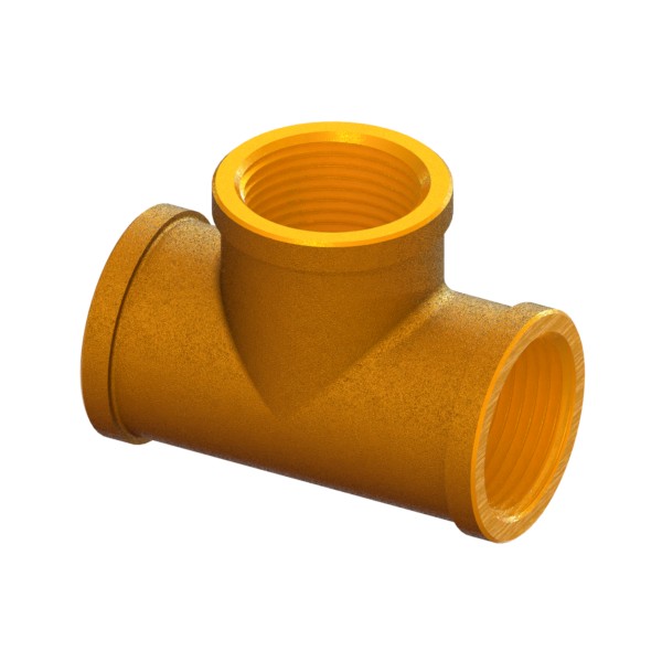 Threaded brass triple fitting EN ISO 228-1 FEMALE-FEMALE-FEMALE