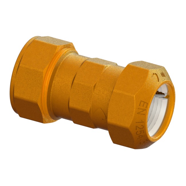 Brass compression fitting for iron / polyethylene pipe double IRON-PE