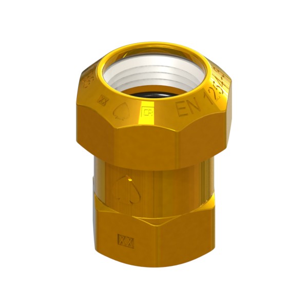 Compression fitting in CR brass for PE PN16 pipe PE-FEMALE