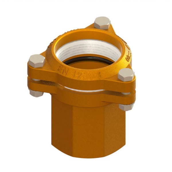 Compression fitting for PE PN16 pipe, with screw stays PE-FEMALE