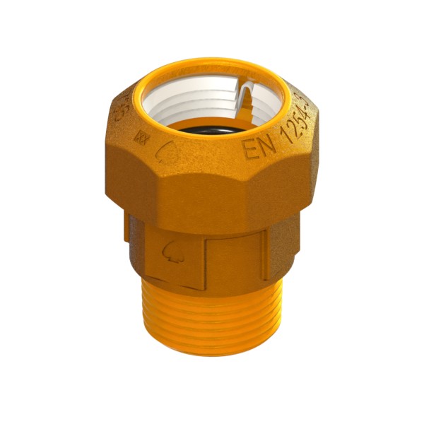 Compression fitting for PE PN16 pipe, with tapered thread PE-MALE