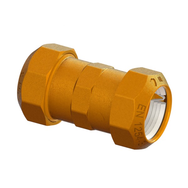 Compression fitting for PE PN16 pipe, double PE-PE