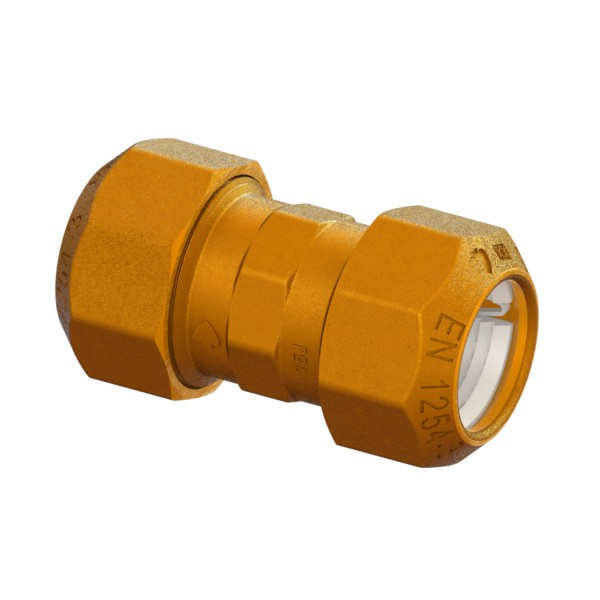 Compression fitting for PE PN16 pipe, double for repair, short type, PE-PE