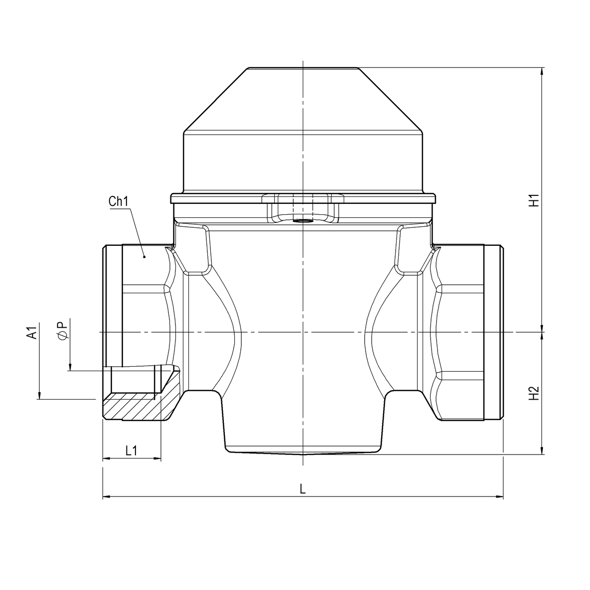 Brass conical plug valve, hydrometric type, with covered sealable square head FEMALE-FEMALE