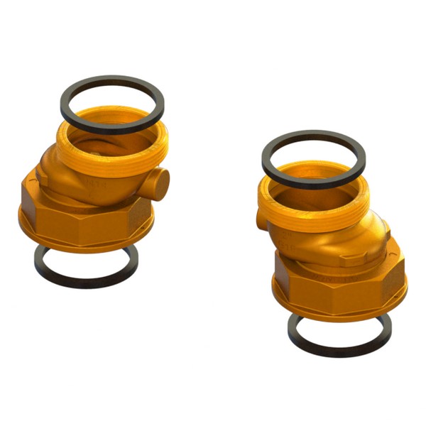 Double adapter kit for gas meter from L=250 to L=280 with gasket MALE-MOVING NUT