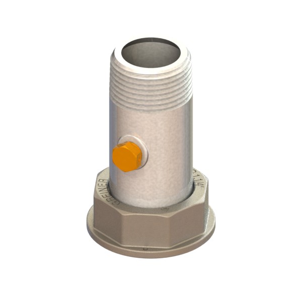 Zinc-coated stainless steel tail with pressure outlet PCP MALE-MOVING NUT