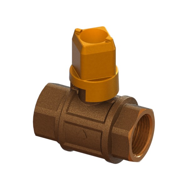 Valvola a sfera in bronzo per acqua a passaggio totale serie pesante con cappellotto troncopiramidale F-F