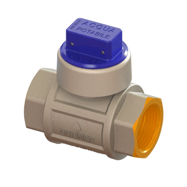 Water full-bore ball valve, heavy execution, with safety cap AW-Block FEMALE-FEMALE