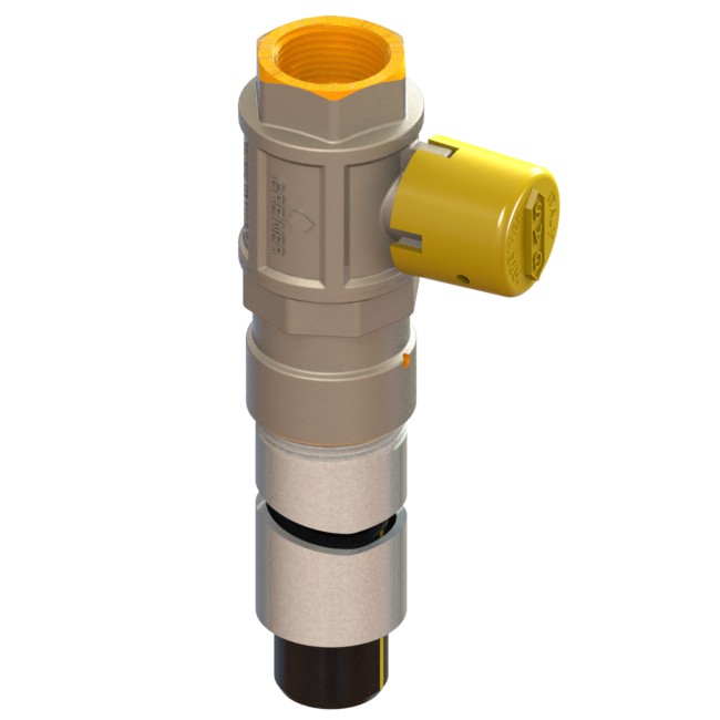 Valvola a sfera gas a passaggio totale pesante tipo Gastick con cappuccio giallo sigillabile PE-F