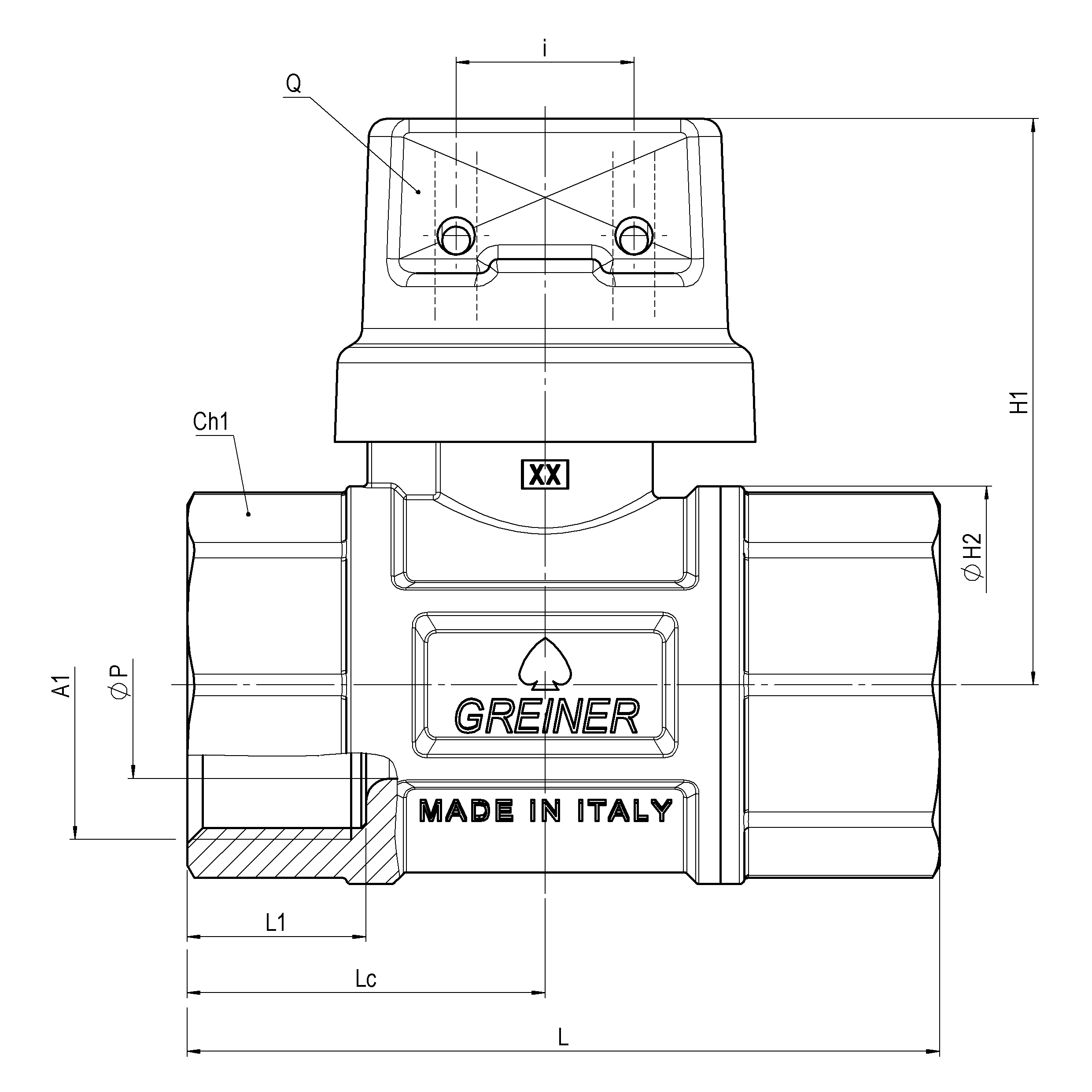 Gas reduced-bore ball valve, heavy execution, with safety cap AG-Block FEMALE-FEMALE