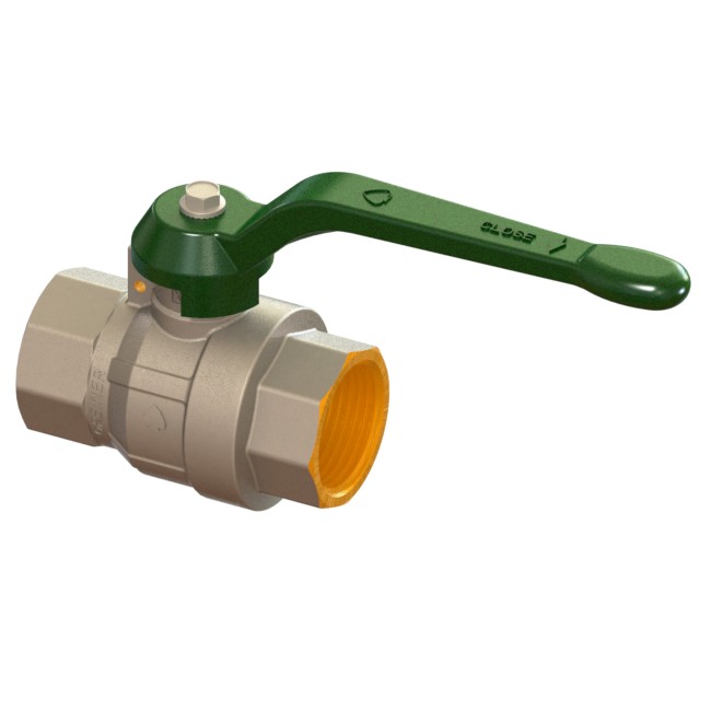 Valvola a sfera per acqua a passaggio totale serie normale con maniglia F-F