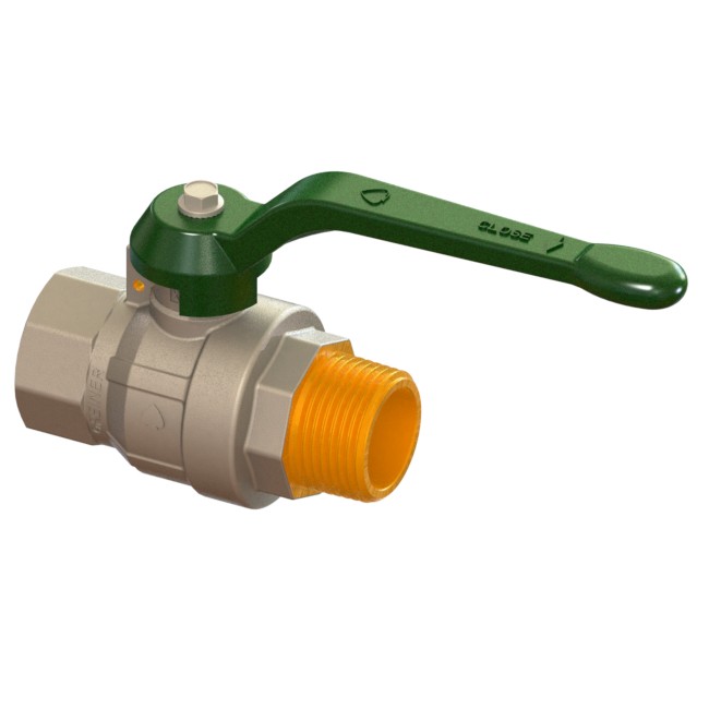 Water full-bore ball valve, standard series, with handle MALE-FEMALE