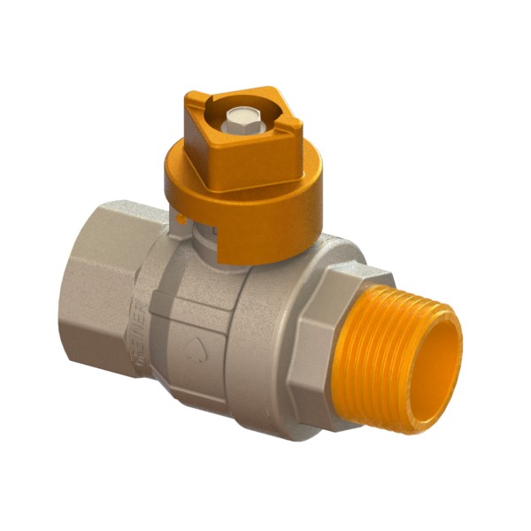 Water full-bore ball valve, standard series, with square cap MALE-FEMALE