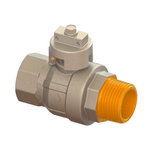 Valvola a sfera per acqua a passaggio totale serie normale antigelo con cappellotto sigillabile M-F
