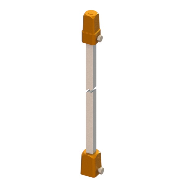 Handling axle with iron square 16 with square 28 cap and square 17 sleeve, with lock screw, for underground 800 mm