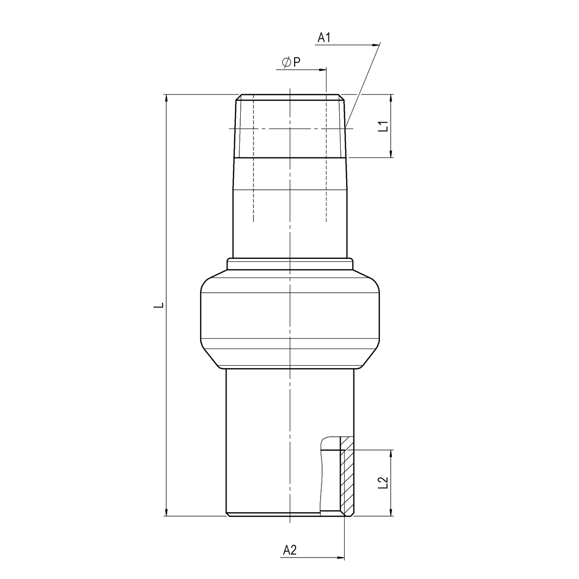 Enbloc steel dielectric joint for users branches PN10 MALE-FEMALE